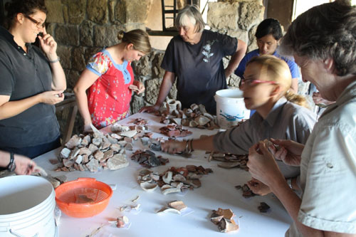 Pottery sorting at Paphos, Cyprus