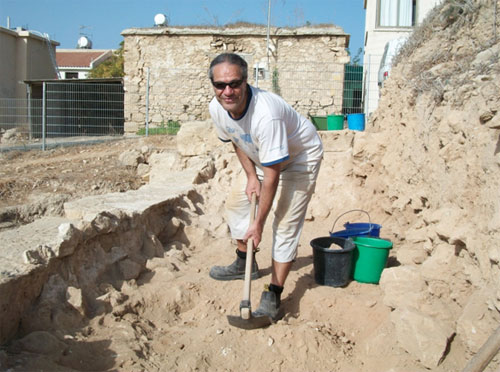 Steven J. Vasilakis excavating at Paphos, Cyprus