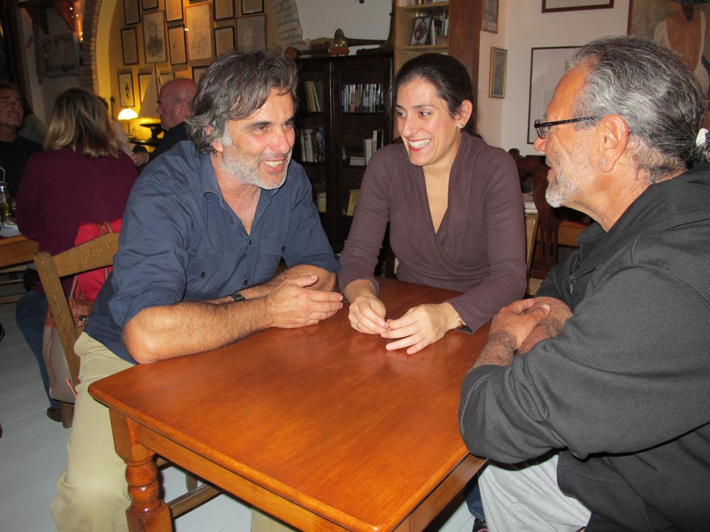Thanasis and Angeliki with Steve Vasilakis, a member of the 2012 Zagora archaeology team. 