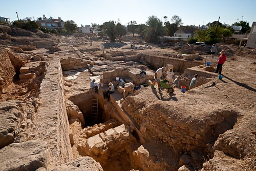 Excavation of a trench at Paphos, Cyprus