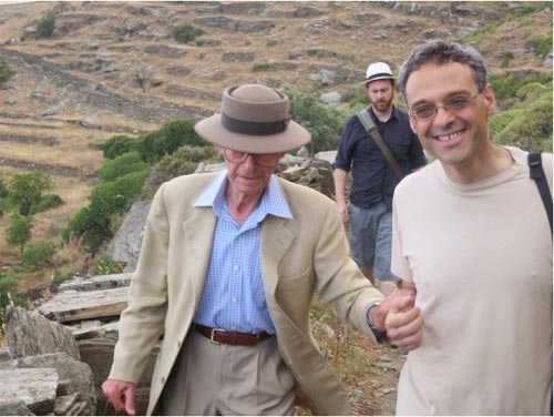 Stavros Paspalas helping Professor Cambitoglou at Zagora in May 2012