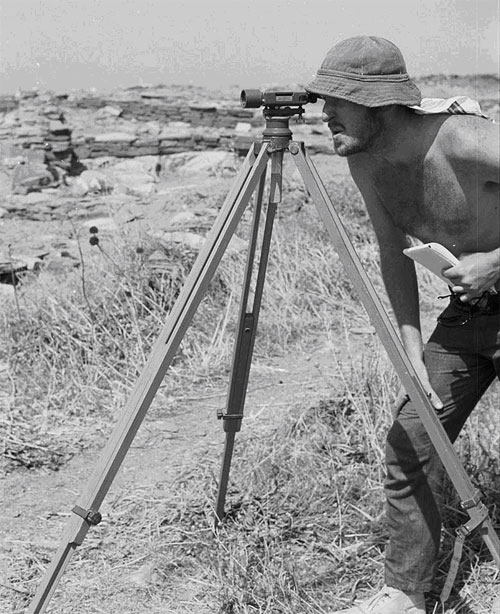 Colin Williams Surveying at Zagora in 1971
