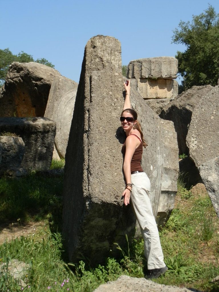 Kristen Mann at the Temple of Zeus in Olympia, 2012