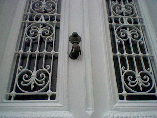 A 'hand' door knocker