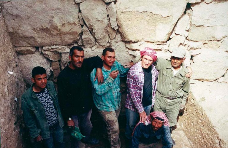 Paul and the dig team at Pella in Jordan, 2001
