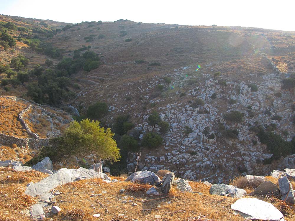 A view of the terrain from the walk down