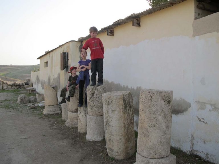 Ancient columns as a playground