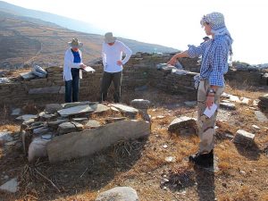 Meg Miller, Rudy Alagich and Kristin Mann at the temple site