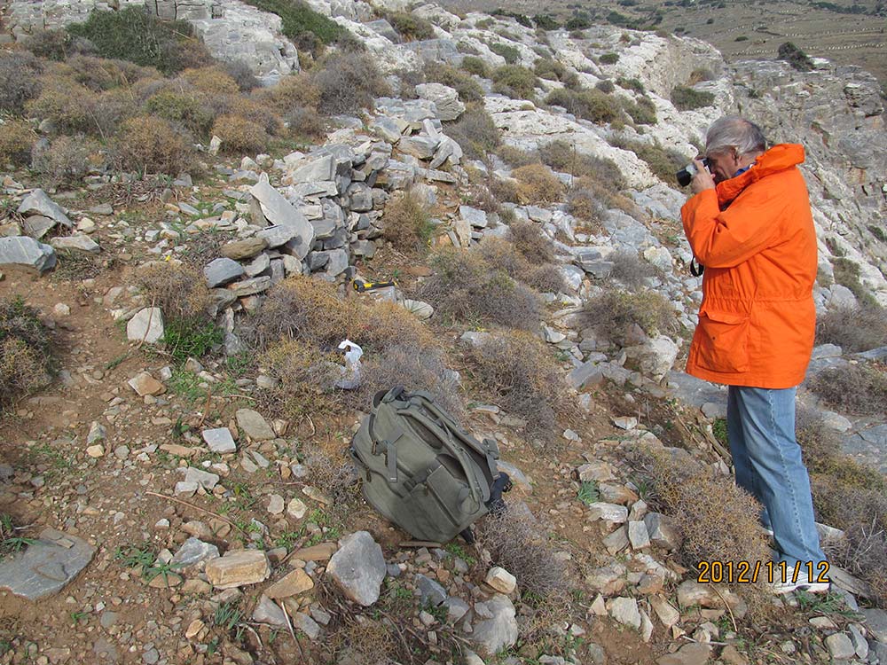 Ioannis Liritzis photographing the site of his measurements