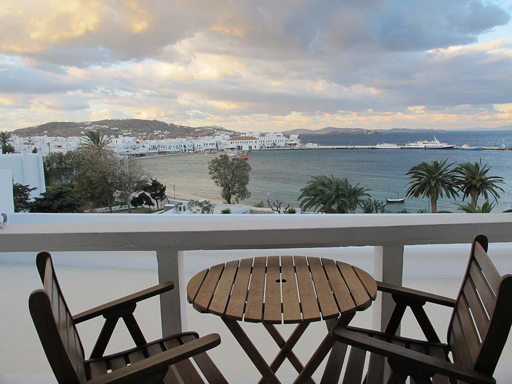 A view of Mykonos from my balcony