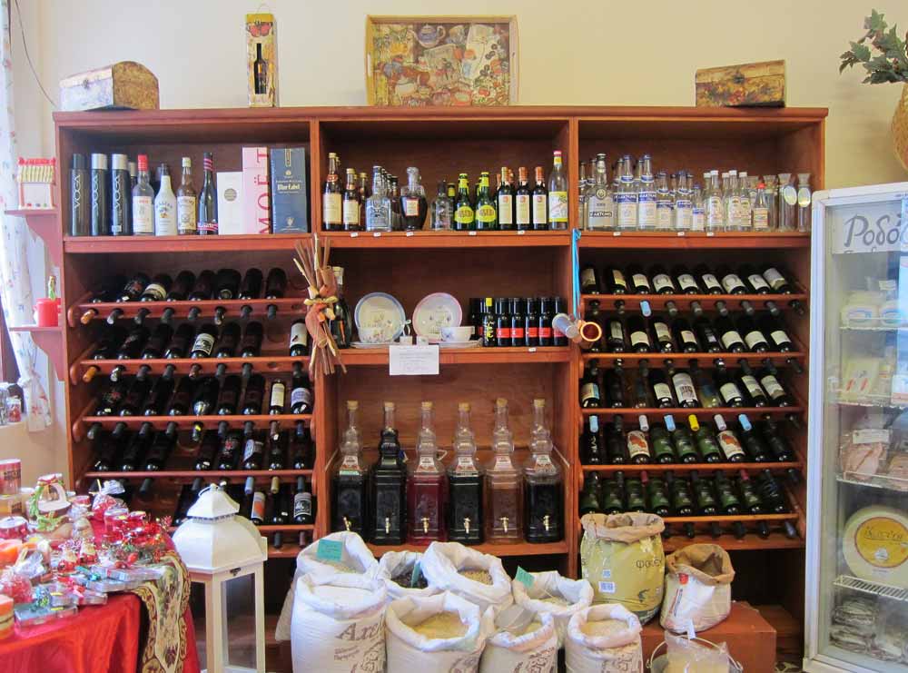 A selection of beverages, grains, legumes and other treats at Rodozachari