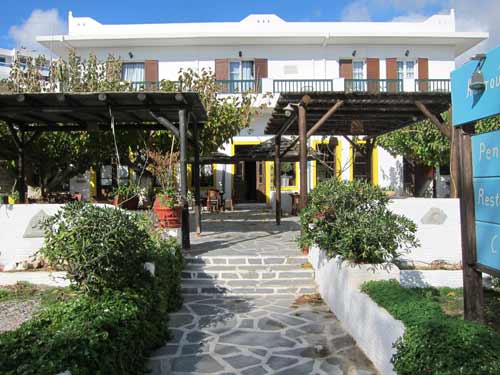 The Kantouni Pensione and Restaurant seen from the street