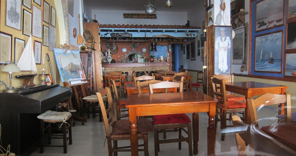 The interior of the restaurant during the day when it was closed. 
