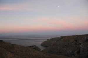 Big Moon over the Aegean on the walk to Zagora on Monday 21 October 2013