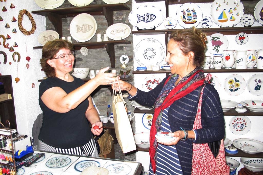 One of our Zagora team, Lea Alexopoulos, making a purchase from Sophia Melita