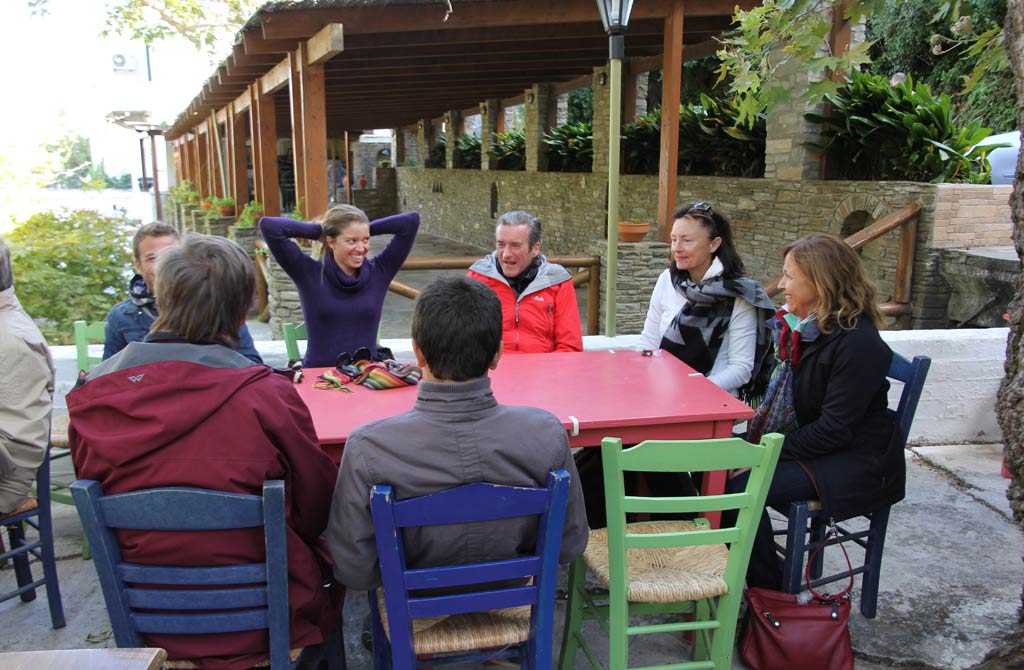 Members of the Zagora 2013 team in the Menites cafe courtyard