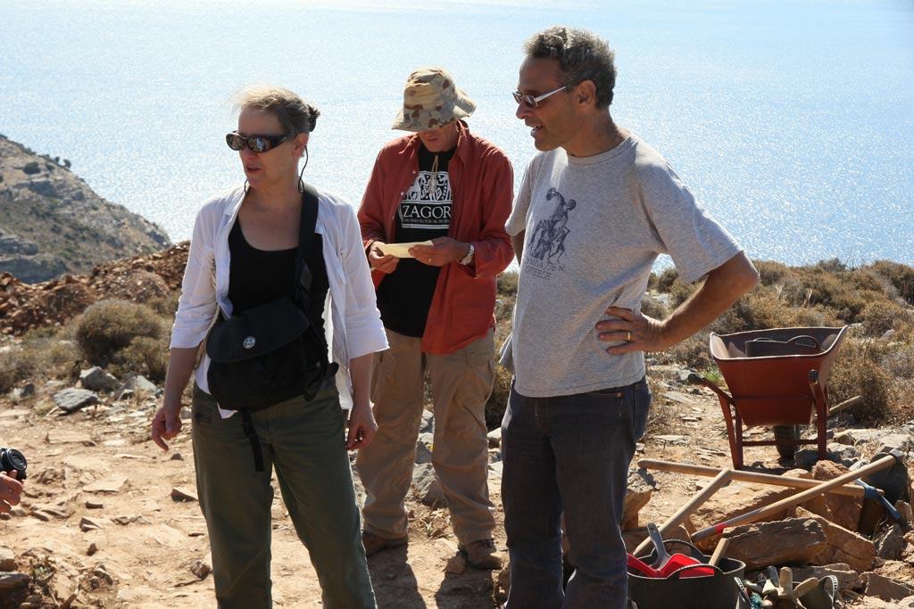 Beatrice with, from left, Paul Donnelly and Stavros Paspalas at Zagora