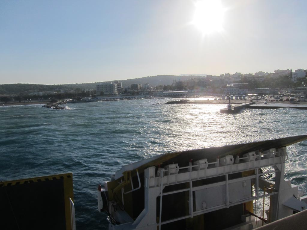 The view from the back of the ferry as we departed Rafina for Andros