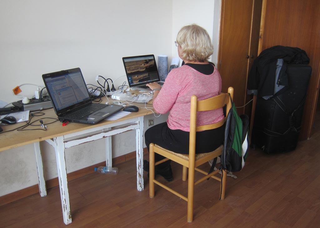 Anne Hooton, the ZAP archaeological illustrator/artist working in the Batsi office 