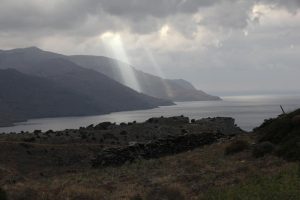 Sunlight streaming through clouds as seen from Zagora