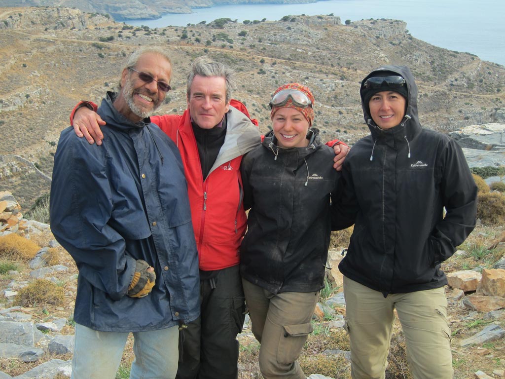 Trench supervisor, Paul Donnelly, with his team, from left: Steve Vasilakis, Paul Donnelly, Julia McLachlan and Cheryl Brown