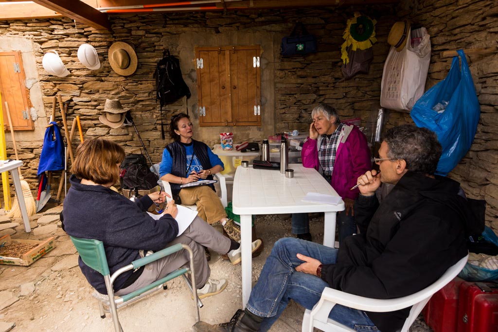 Interviewing the ZAP directors in the Zagora dig hut,