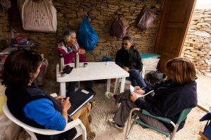 Interviewing the ZAP directors in the Zagora dig hut