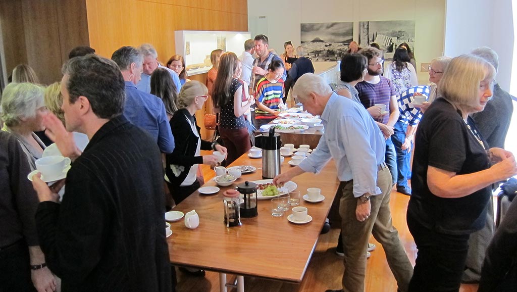 The mid-morning break at the Zagora Study Day at the Centre for Classical and Near Eastern Studies of Australia (CCANESA)